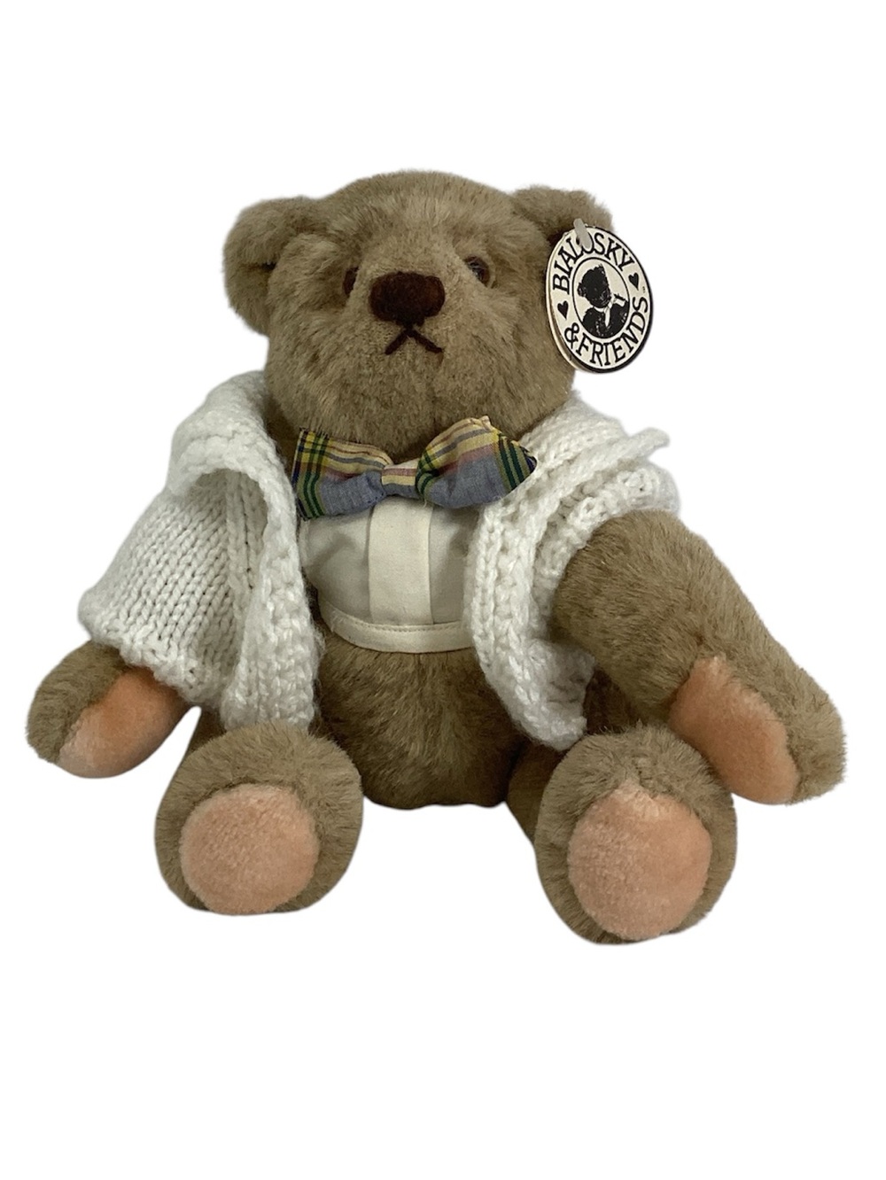 💚 GUND Teddy Bear with White Knit Cardigan